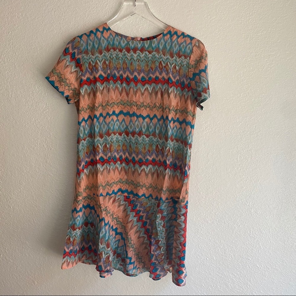 AMOUR VERT multicolor silk ruffle hem dress - Picture 2 of 8